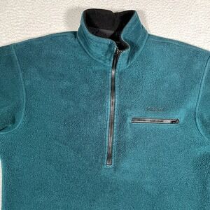 Marmot Sweater Mens Large Green Vintage 1/4 Zip Fleece Casual Outdoor Preppy USA